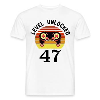 Level 47 unlocked 47 Birthday 47 years old - Men's T-Shirt - white - Front - AI Model Male 178 dark (178cm)