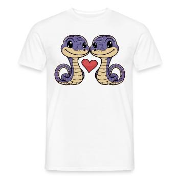 Schlange Kobra Paar Herz - Männer T-Shirt - Weiß - Vorne - AI Model Male 178 dark (178cm)