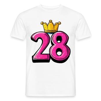 28 Number Krone - Men's T-Shirt - white - Front - AI Model Male 178 dark (178cm)