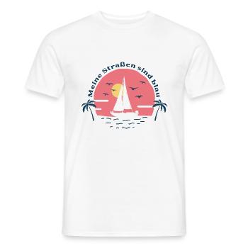 1 Meine Strassen sind blau - Männer T-Shirt - Weiß - Vorne - AI Model Male 178 dark (178cm)