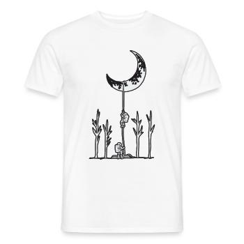 ASTRONAUT CLIMBING MOON Dire drôle - T-shirt homme - blanc - Devant - AI Model Male 178 dark (178cm)