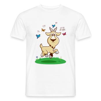GOAThefuckof Funny Goat Humor Cartoon Comic - T-shirt homme - blanc - Devant - AI Model Male 178 dark (178cm)
