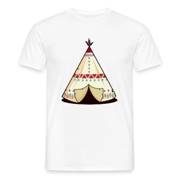 TEEPEE Indian tent - Men's T-Shirt - white - Front - AI Model Male 178 dark (178cm)