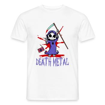 Death Metal Sensenmann Humor Cartoon Fan - Männer T-Shirt - Weiß - Vorne - AI Model Male 178 dark (178cm)