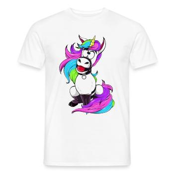 Evil Unicorn BDSM Sub Brat DDLG Bondage Humor - Men's T-Shirt - white - Front - AI Model Male 178 dark (178cm)