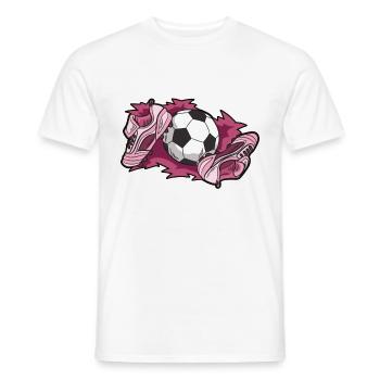 Chaussures de football rose football femmes filles femmes - T-shirt homme - blanc - Devant - AI Model Male 178 dark (178cm)