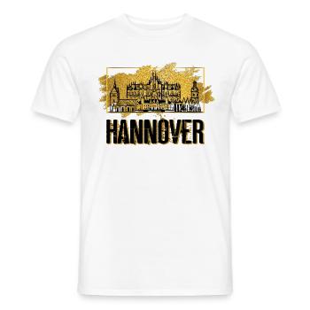 Hannover Deutschland Skyline Stadt Heimat Gold - Männer T-Shirt - Weiß - Vorne - AI Model Male 178 dark (178cm)