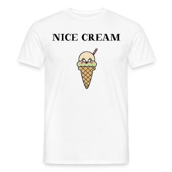 NICE CREAM gift idea funny sweet ice cream ice cream - Men's T-Shirt - white - Front - AI Model Male 178 dark (178cm)