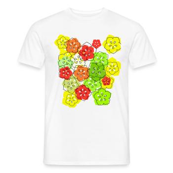 blumen,blume,bunt,blüten, abstrakt - Männer T-Shirt - Weiß - Vorne - AI Model Male 178 dark (178cm)