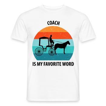 Coachman Carriage Horse-drawn carriage Carriage - Men's T-Shirt - white - Front - AI Model Male 178 dark (178cm)