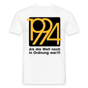Geboren Jahrgang 1994 war die Welt noch in Ordnung - Männer T-Shirt - Weiß - Vorne - AI Model Male 178 dark (178cm)