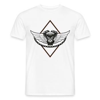 Moteur Vintage avec ailes - Biker - Motocycle - T-shirt homme - blanc - Devant - AI Model Male 178 dark (178cm)