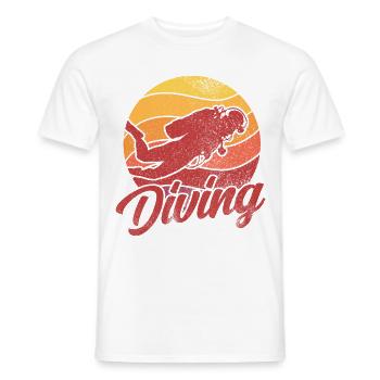 Retro Graphic Snorkeler Scuba Diver Diving Snorkel - Männer T-Shirt - Weiß - Vorne - AI Model Male 178 dark (178cm)