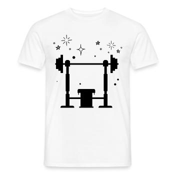 Bodybuilding Gewichtheben Fitness Workout - Männer T-Shirt - Weiß - Vorne - AI Model Male 178 dark (178cm)