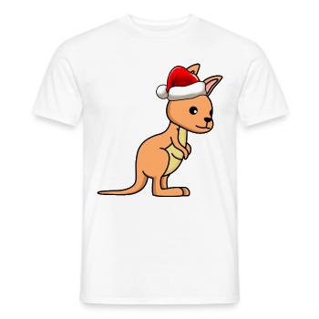 Kangaroo Comic Weihnachten - Männer T-Shirt - Weiß - Vorne - AI Model Male 178 dark (178cm)