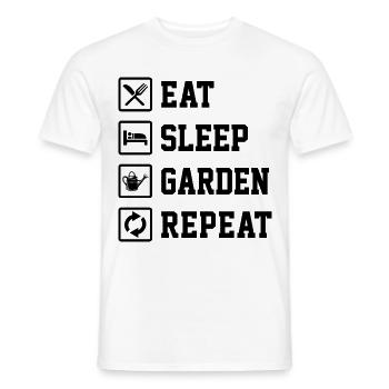 Eat Sleep Garden Repeat Gardening Gardener Horticu - Männer T-Shirt - Weiß - Vorne - AI Model Male 178 dark (178cm)