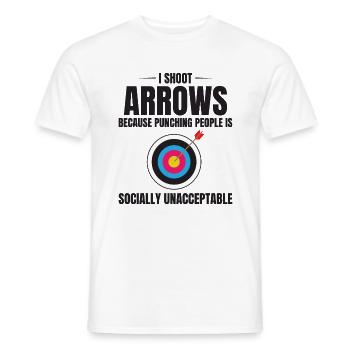 Tir à l’arc Cibles Archer Bullseye Tir Sport - T-shirt homme - blanc - Devant - AI Model Male 178 dark (178cm)