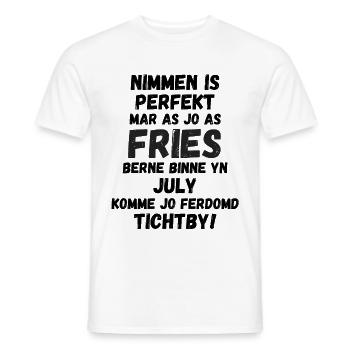 Texte frison amusant pour les anniversaires nés en juillet - T-shirt homme - blanc - Devant - AI Model Male 178 dark (178cm)