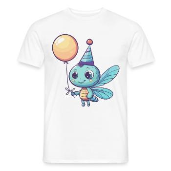 Libellule Anniversaire Bébé - T-shirt homme - blanc - Devant - AI Model Male 178 dark (178cm)