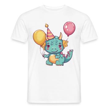 Dinosaurier triceratops Geburtstag Comic - Männer T-Shirt - Weiß - Vorne - AI Model Male 178 dark (178cm)