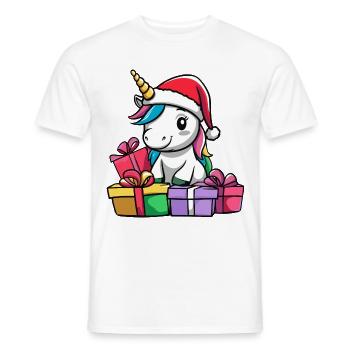 Cadeaux de Noël Licorne - T-shirt homme - blanc - Devant - AI Model Male 178 dark (178cm)