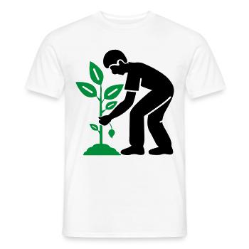 Plantes d’arbres Environnement de jardin - T-shirt homme - blanc - Devant - AI Model Male 178 dark (178cm)