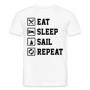 Eat Sleep Sail Repeat Sailor Skipper Captain Sailb - Männer T-Shirt - Weiß - Vorne - AI Model Male 178 dark (178cm)