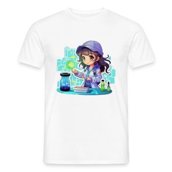 « Mignonne anime fille chef d’orchestre » - T-shirt homme - blanc - Devant - AI Model Male 178 dark (178cm)