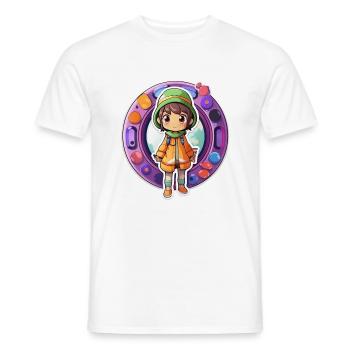 mauel A sticker of a cute cartoonish dimension tr - Männer T-Shirt - Weiß - Vorne - AI Model Male 178 dark (178cm)