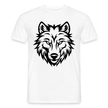 Tête de loup - T-shirt homme - blanc - Devant - AI Model Male 178 dark (178cm)