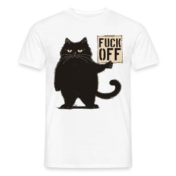 Mr Catnip - Fuck off! - Männer T-Shirt - Weiß - Vorne - AI Model Male 178 dark (178cm)