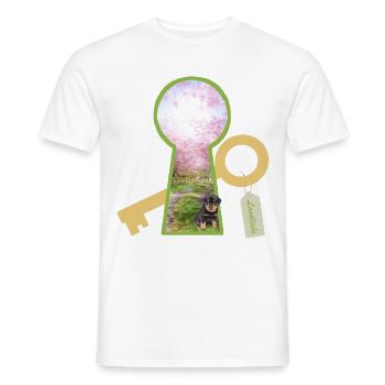L’amour de la campagne avec le chien - T-shirt homme - blanc - Devant - AI Model Male 178 dark (178cm)