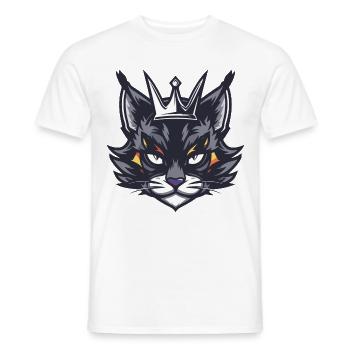 Katze Symbol Kopf Krone - Männer T-Shirt - Weiß - Vorne - AI Model Male 178 dark (178cm)