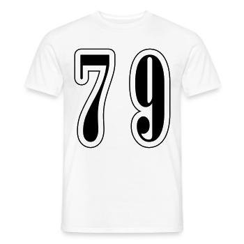79 Number Symbol - Men's T-Shirt - white - Front - AI Model Male 178 dark (178cm)