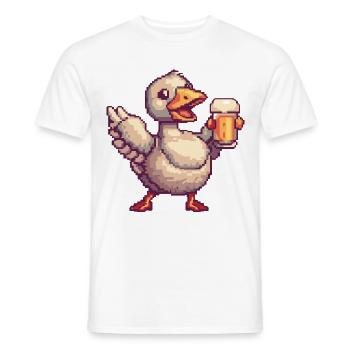 Goose Beer Pixel - Men's T-Shirt - white - Front - AI Model Male 178 dark (178cm)