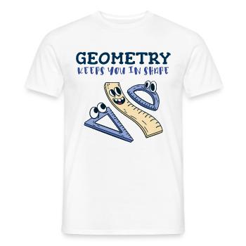 Geometry Keeps You in Shape - Funny Math Humor - Men's T-Shirt - white - Front - AI Model Male 178 dark (178cm)