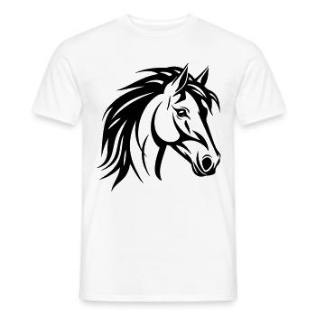 Tête de cheval - T-shirt homme - blanc - Devant - AI Model Male 178 dark (178cm)
