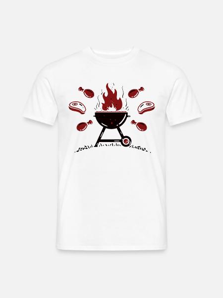 Grill Grillfleisch - Männer T-Shirt - Weiß