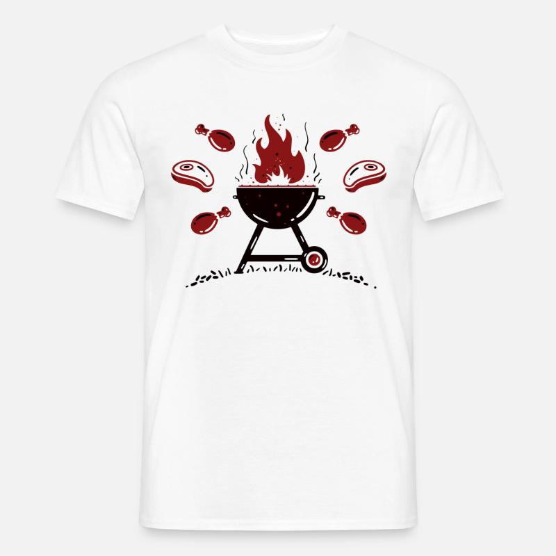 Grill Grillfleisch - Männer T-Shirt - Weiß