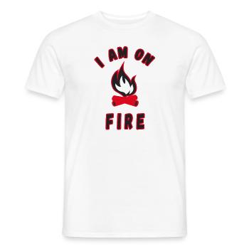 I am on fire saying fire hot - Men's T-Shirt - white - Front - AI Model Male 178 dark (178cm)