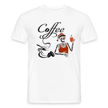 Tasse à café squelette café café - T-shirt homme - blanc - Devant - AI Model Male 178 dark (178cm)