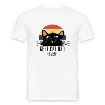 Best cat dad ever - T-shirt homme - blanc - Devant - AI Model Male 178 dark (178cm)