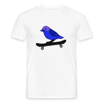 cute skating bird - Men's T-Shirt - white - Front - AI Model Male 178 dark (178cm)