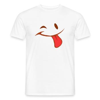 Zunge Gesicht Mimik Smilie Zwinkern Geschenk Frech - Männer T-Shirt - Weiß - Vorne - AI Model Male 178 dark (178cm)
