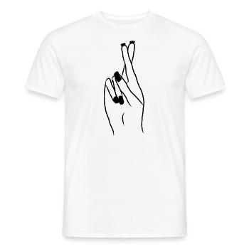Paar Liebe Hand Finger Zusammen Geschenk - Men's T-Shirt - white - Front - AI Model Male 178 dark (178cm)