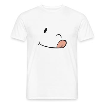 Winking and tongue-in-cheek face gift - Men's T-Shirt - white - Front - AI Model Male 178 dark (178cm)