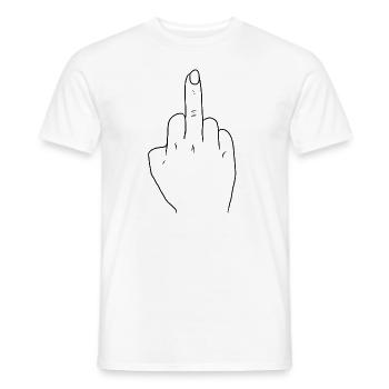 Idée de cadeau de main de doigt de doigt du milieu - T-shirt homme - blanc - Devant - AI Model Male 178 dark (178cm)