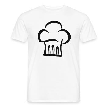 Chapeau de chef cuisinier chef étoilé hobby cuisinier - T-shirt homme - blanc - Devant - AI Model Male 178 dark (178cm)