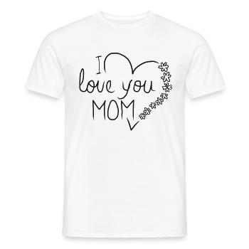 Mom love mom baby mothers day mom mum gift - Men's T-Shirt - white - Front - AI Model Male 178 dark (178cm)