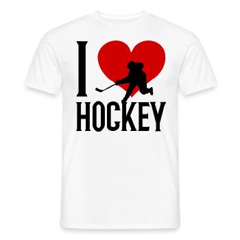 Équipe de hockey hockey sur gazon j'aime le hockey hockey sur glace - T-shirt homme - blanc - Devant - AI Model Male 178 dark (178cm)